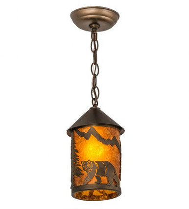 Lone Bear 1 Light Mini Pendant 14 x 6 In by Meyda Tiffany - 178054