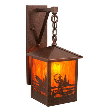 Fly Fisherman 1 Light Hanging Wall Sconce 19 x 8 Inches by Meyda Tiffany - 213956