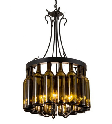 Tuscan Vineyard 5 Light Wine Bottle Pendant 36 x 17.5 Inch by Meyda Tiffany - 214047