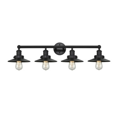 Railroad 4 Light Bath Vanity 7.25 Inch Tall and 35 Inch Wide by Innovations - 616-4W-M1-M7