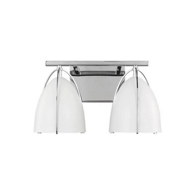 Norman 2 Light White Shade Vanity Light by Visual Comfort Studio - 4451802