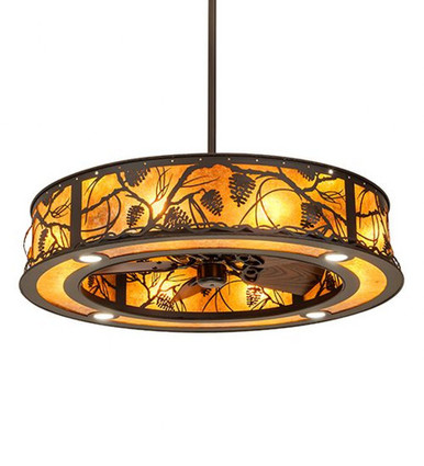 Whispering Pines 80W 8 LED Fandelier 70 In H and 44 In W by Meyda Tiffany - 243542