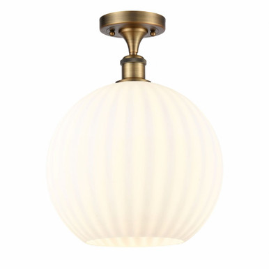 White Venetian 1 Light 12 Inch Wide Modern Semi Flush Mount by Innovations - 516-1C-G1217-12