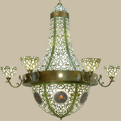Grand Tulip Medallion 22 Light 6 Arm Chandelier 75 x 70 Inch W by Meyda - 111778