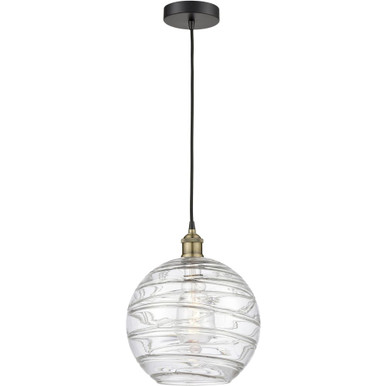 Athens Deco Swirl 1 Light Cord Down Mini Pendant 13.38 X 12 by Innovations - 616-1P-G1213-12