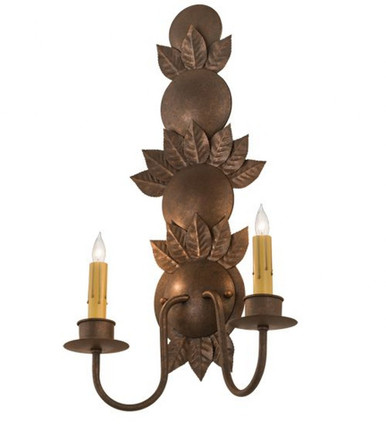 Tole Leaf 2 Light Wall Sconce 21 x 12 Inch by Meyda Tiffany - 195003