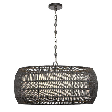Everly 6 Light Chandelier 13.5 Inch Tall and 27.13 Inch Wide by Golden - 6805-6 BLK-MBR