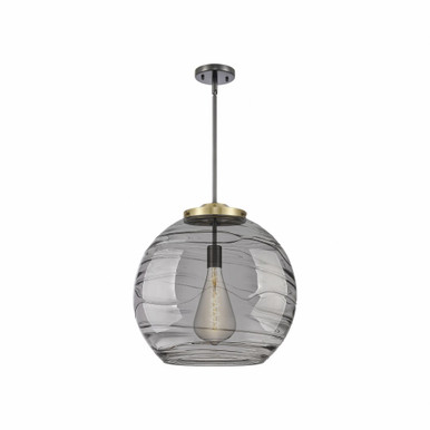Athens Deco Swirl 1 Light Stem Hung Pendant 18.25 X 17.88 by Innovations - 221-1S-BAB-G1213-18SM