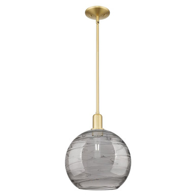 Athens Deco Swirl 1 Light Stem Hung Mini Pendant 14 X 12 by Innovations - 716-1S-SG-G1213-12SM