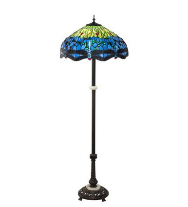 Tiffany Hanginghead Dragonfly 62 Inches High Floor Lamp by Meyda Tiffany - 2291-62FL