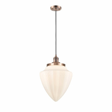 Bullet 1 Light Cord Hung Mini Pendant 16.25X11.88 Inch Wide by Innovations - 201C-AC-G661-12