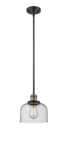 Bell 1 Light Stem Hung Mini Pendant 10 Inch and 8 Inch Wide by Innovations - 201S-BAB-G74