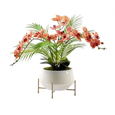 Phael Orchids 20 Inch Bowl with Stand by DW Silks - 221000