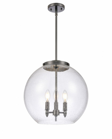 Athens 3 Light Stem Hung Pendant 16.38 X 15.75 Inch Wide by Innovations - 221-3S-BK-G124-16