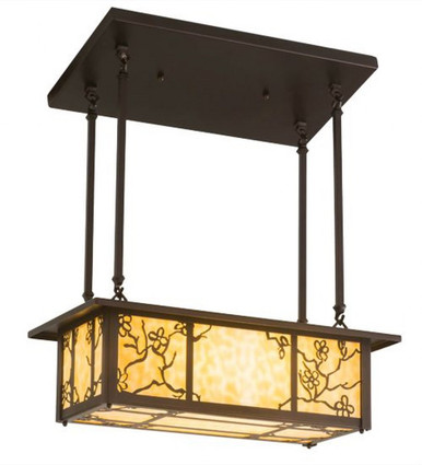 Foliage 2 Light Oblong Pendant 27 x 12 Inches by Meyda Tiffany - 172594