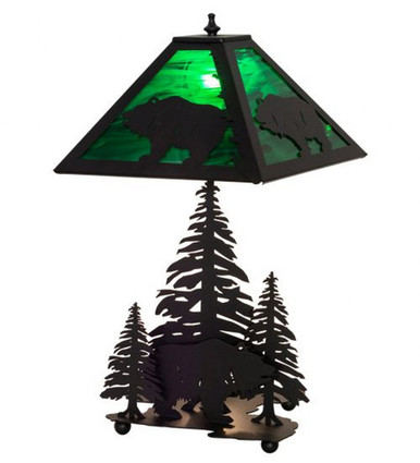 Grizzly Bear Through the Trees 1 Light Table Lamp 21 x 16.5 In by Meyda - 32544
