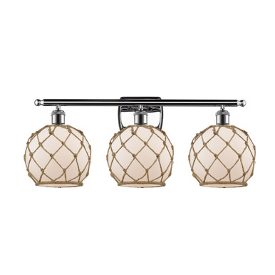 Farmhouse Rope 100W 3 LED Bath Vanity 11 and 28 Inch Wide by Innovations - 516-3W-G12-8R-LED