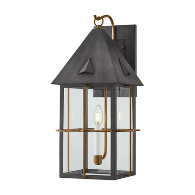 Toby 1 Light Outdoor Wall Sconce 23 Inch Tall and 9.75 Inch Wide by Troy - B6623-PBR/GRA