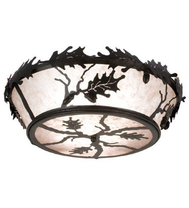 Oak Leaf & Acorn 4 Light Flush Mount 9 x 23.5 In by Meyda Tiffany - 26224