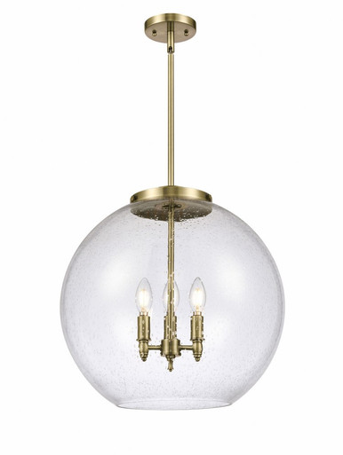Athens 3 Light Stem Hung Pendant 18.38 X 17.75 Inch Wide by Innovations - 221-3S-AB-G124-18