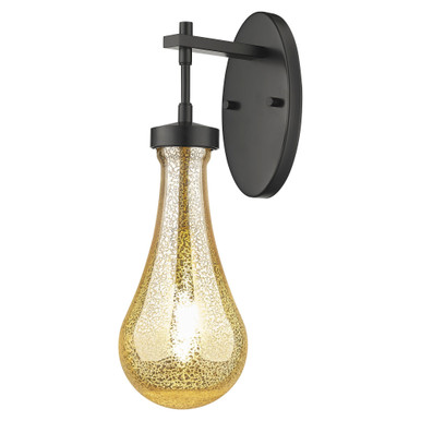 Owego 1 Light Glass Wall Sconce 16.5 Inch and 5.13 Inch Wide by Innovations - 451-1W-BK-G451-5ME