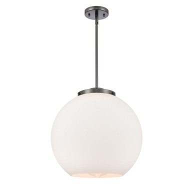 Athens 100W 1 LED Stem Hung Pendant 15.88 X 15.75 Inch Wide by Innovations - 221-1S-BK-G121-16-LED