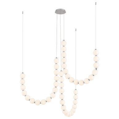 Akoya 120W LED Chandelier with Remote 54.63 Inch X 11.13 Inch Wide by Alora - CH321803CH-RT
