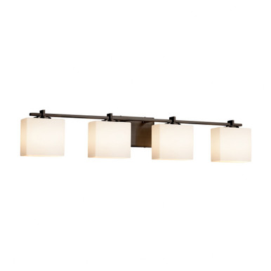 Fusion Era 4 Light Opal Glass Vanity Light 35.7 Inch Wide by Justice Design - FSN-8444-55-OPAL