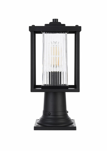 Dover 1 Light Outdoor Post Mount 14.5 Inch Tall and 7 Inch Wide by Elegant - OD302P15BK