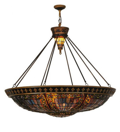 Fleur de lis 8 Light Inverted Pendant 44 x 45 Inches by Meyda Tiffany - 143495