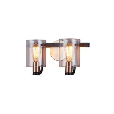 Poise 2 Light Vanity Light by Justice Design - FSN-8082-CLER-MBBR