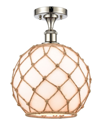 Farmhouse Rope 1 Light Semi Flush Mount 13.25 X 10 Inch Wide by Innovations - 516-1C-PN-G121-10RB