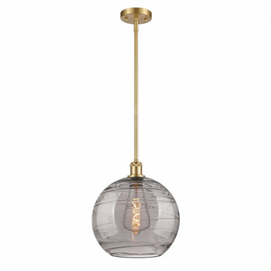 Athens Deco Swirl 1 Light Stem Hung Mini Pendant 12.88 X 12 by Innovations - 516-1S-SG-G1213-12SM