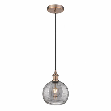 Athens Deco Swirl 1 Light Cord Mini Pendant 9.88 X 8 by Innovations - 616-1P-AC-G1213-8SM