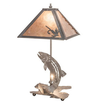 Leaping Trout 1 Light Table Lamp 21 In H and 16 In W by Meyda Tiffany - 24231