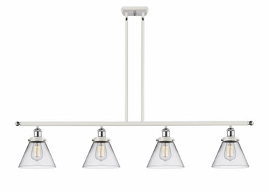 Cone 4 Light Stem Hung Island 10 Inch Tall and 48 Inch Wide by Innovations - 916-4I-WPC-G42