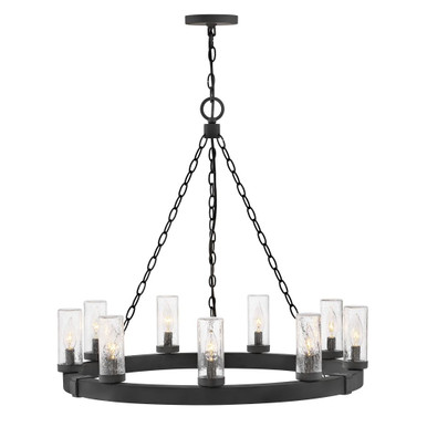 Sawyer 3.5W 9 LED Outdoor Medium Chandelier 30 Inch Wide by Hinkley - 29208BK-LV