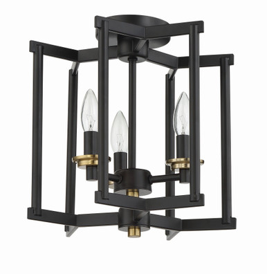 Avante Grand 3 Light 11.26 Inch Wide Semi Flush Mount by Craftmade - 56953-FBSB