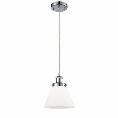 Cone 1 Light Cord Hung Mini Pendant 10 Inch and 8 Inch Wide by Innovations - 916-1P-PC-G41