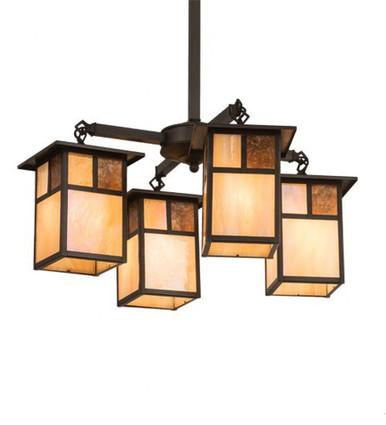 Hyde Park T Mission 4 Light Chandelier 41 x 25 Inches Wide by Meyda Tiffany - 194838