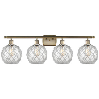 Farmhouse Rope 4 Light Bath Vanity 11 Inch and 38 Inch Wide by Innovations - 516-4W-AB-G122-8RW
