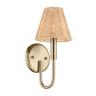 Bekah 1 Light Wall Sconce 13 Inch Tall and 6 Inch Wide by Kichler - 52732CPZ