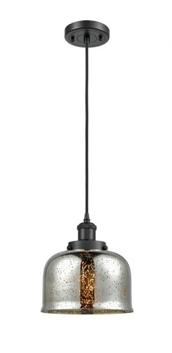 Bell 1 Light Cord hung Mini Pendant 10 Inch and 8 Inch Wide by Innovations - 916-1P-BK-G78