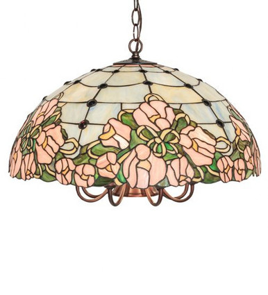 Cabbage Rose 8 Light Pendant 16 x 22 Inches by Meyda Tiffany - 246444