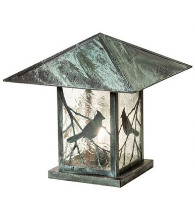 Seneca Song Bird 1 Light Outdoor Pier Mount 18 x 25 In by Meyda Tiffany - 253160