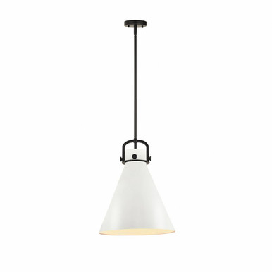 Newton Cone 1 Light Medium Stem Pendant 14 Inch Wide by Innovations - 410-1SL-M411-14