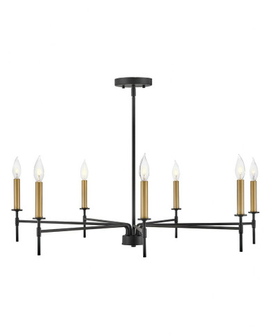 Hux 35W 7 LED Large Chandelier 8.75 x 36 Inches by Lark - 83077BK