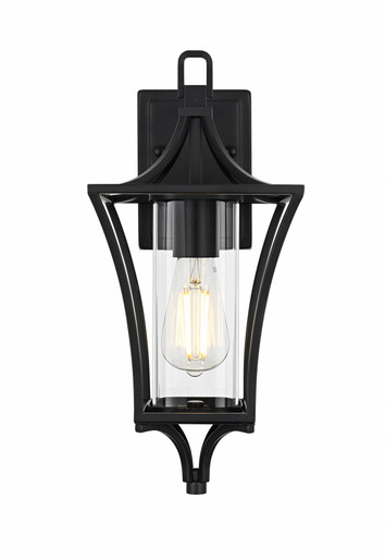 Belgrade 1 Light Outdoor Wall Sconce 16 Inch Tall X 7 Inch Wide by Elegant - OD311W16BK