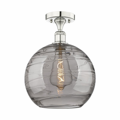 Athens Deco Swirl 1Light Semi Flush Mount 15.38 InchX12 Inch by Innovations - 616-1F-PN-G1213-12SM