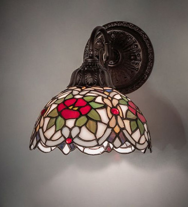 Renaissance Rose 1 Light Wall Sconce 10 x 8 Inch by Meyda Tiffany - 274135